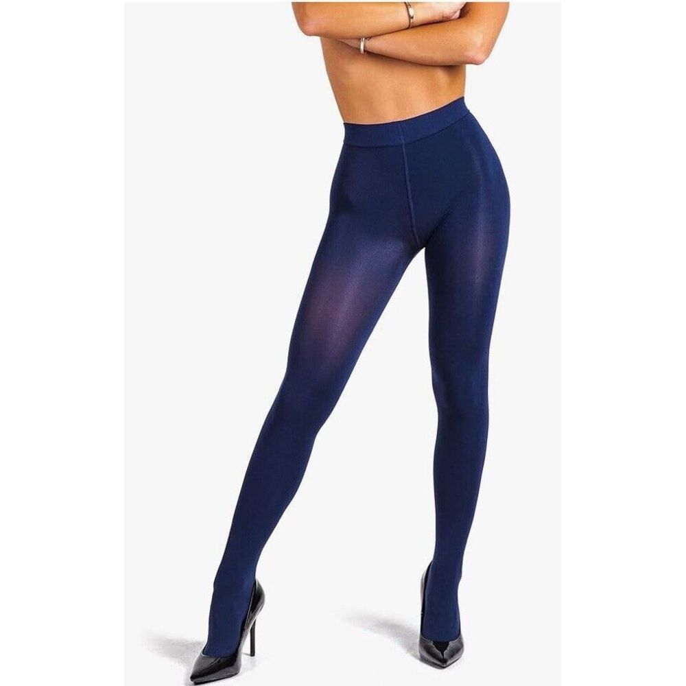 Sofsy Opaque Tights Pantyhose Italy Matte High Waist Navy 40 Den Size‎ 2-S New